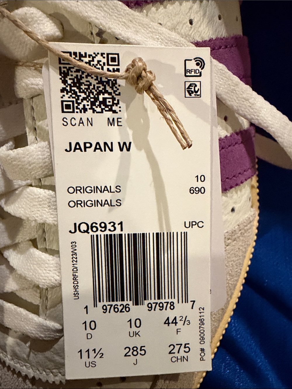 adidas Japan W Leather Sneakers in White/Purple Brand new with tags women’s 11.5 - Picture 9 of 9